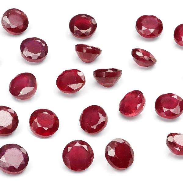 モザンビーク産 ルビー コインファセットカット ルース 5mm【1コ販売】 / 82-29 RU5C...