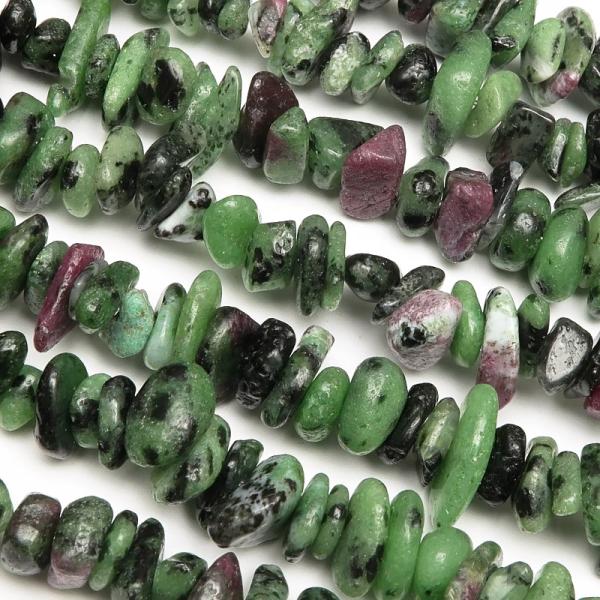 ルビーインゾイサイト チップ 4〜13mm［ロング連］【1連販売】 / 9-94 RZ4CP-X