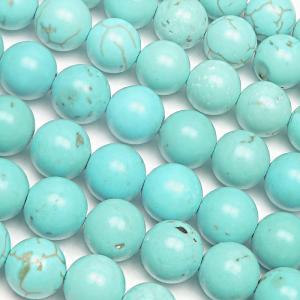 マグネサイトターコイズ 丸玉 4mm［ミントブルー］【1連販売】 / 6-14