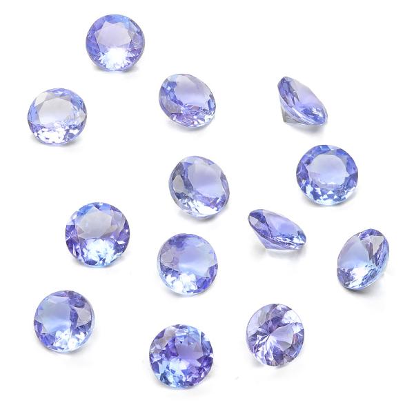 タンザニア産 タンザナイト コインファセットカット ルース 5mm【1コ販売】 / 82-23 TZ...