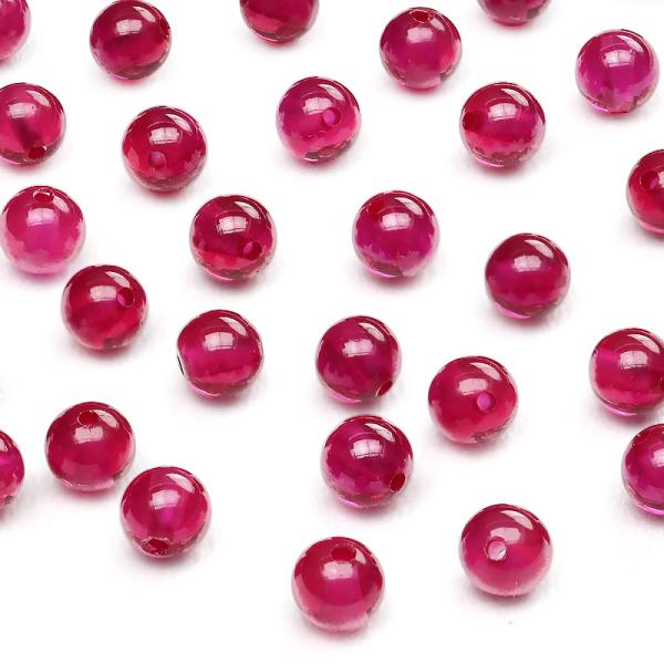 粒販売 合成ルビー 丸玉 4mm【8粒販売】 / X380 RU4M