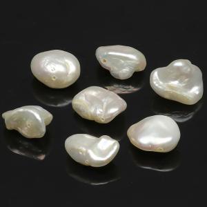 no.149 バロックのケシパール 粒販売 淡水真珠 ホワイトケシパール バロック 9〜11mm［クレオ穴］【5