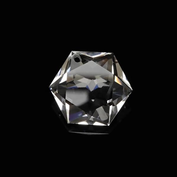 天然水晶 クリスタルクォーツ 六芒星型 ペンダントトップ 17mm［ファセットカット］【1コ販売】 ...