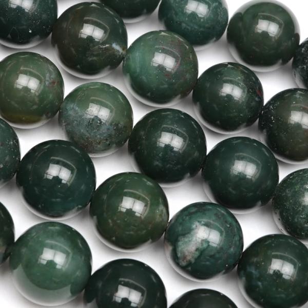 モスアゲート 丸玉 10mm【1連販売】 / 4-38 AG10M-X