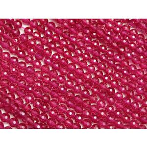 合成ルビー 面カット 丸玉 3mm［プレミアムカット］【1連販売】 / 7-4 RU3MC