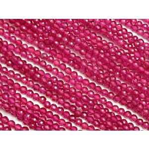 合成ルビー 面カット 丸玉 2mm［プレミアムカット］【1連販売】 / 7-6 RU2MC