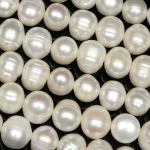 粒販売 淡水真珠 ホワイトケシパール バロック 9〜11mm［クレオ穴］【5
