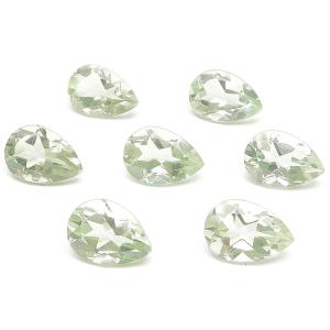 グリーンアメジスト ペアシェイプファセットカット ルース 10×7mm 4コ販売 / 82-13 A...