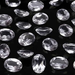 高品質　水晶　ファセットカット　スタンド付き　透明感 ブラジル産 天然水晶 クリスタルクォーツ ペアシェイプファセット