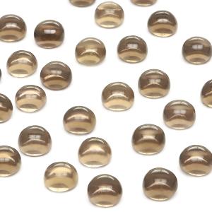 ブラジル産 スモーキークォーツ コイン カボション 4mm【8コ販売