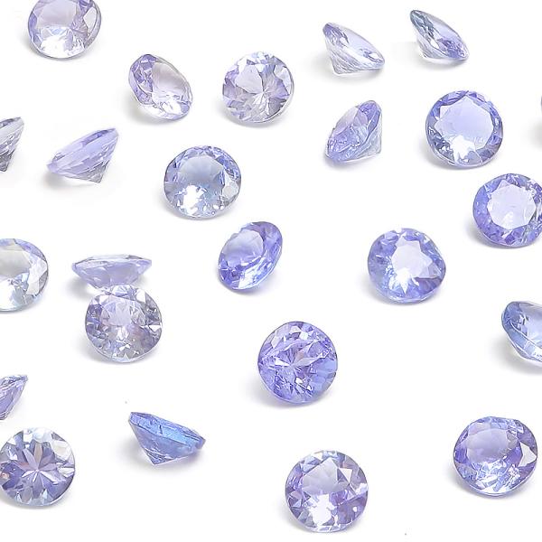 タンザニア産 タンザナイト コインファセットカット ルース 4mm【2コ販売】 / 82-17 TZ...