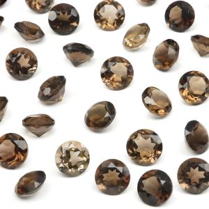 ブラジル産 スモーキークォーツ コイン カボション 4mm【8コ販売