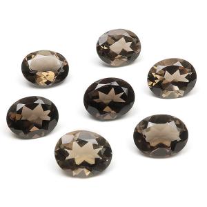 スモーキークォーツ オーバルファセットカット ルース 4×3mm 15コ販売