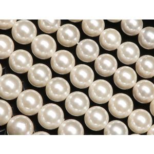 貝パール（シェルパール） アイボリーカラー 丸玉 6mm【1連販売】 / 3-7 PL6M｜天然石専門店BELLPIERI