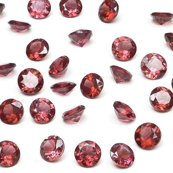 インド産 ロードライトガーネット コインファセットカット ルース 4mm【6コ販売】 / 82-38...