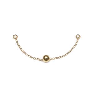14KGF イヤージャケット 4mm玉付 あずきチェーン 50mm【1コ販売】 / 14K-AA05...