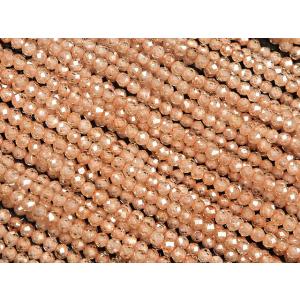 キュービックジルコニア 面カット 丸玉 2mm［オレンジカラー］［プレミアムカット］【1連販売】 / 7-7 CZ2MC｜colorfulbeads