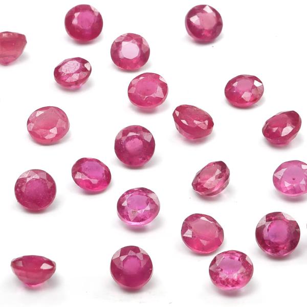 アフリカ産 ルビー コインファセットカット ルース 4mm【3コ販売】 / 82-21 RU4-X