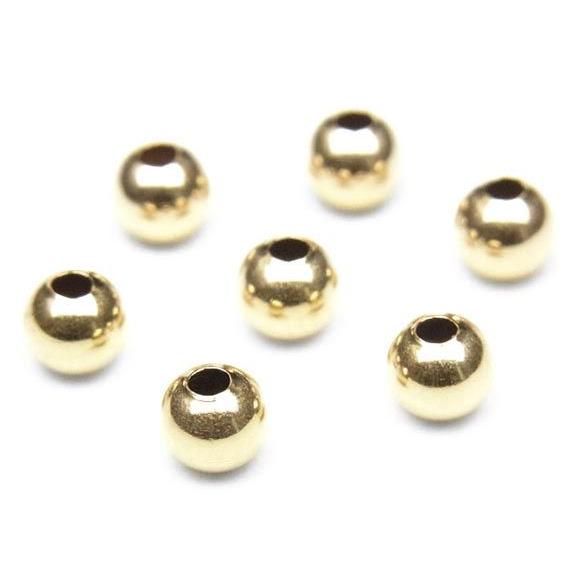 14KGF ビーズ 丸玉 3mm[10コ販売] / 14K-BZ3