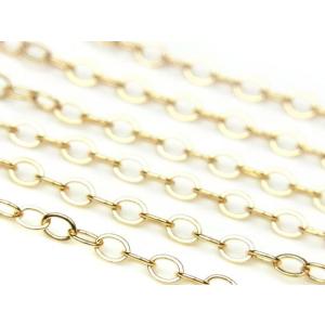 14KGF 平あずきチェーン 1.5mm[10cm販売] / 14K-CH51-HAZ17