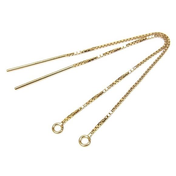 14KGF アメリカンピアス［ボックスチェーン］ typeQ[1ペア販売] / 14K-PIAM-Q