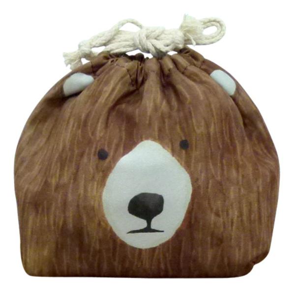 お弁当袋 おかおきんちゃく クマ 保冷ランチ巾着 （ ランチ巾着 保冷巾着 保冷 弁当袋 ）