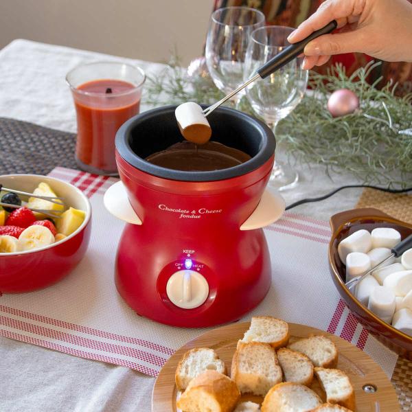 フォンデュ鍋 リトルリッチ チーズ＆チョコフォンデュ鍋 電気式 730ml フォンデュフォーク付き ...
