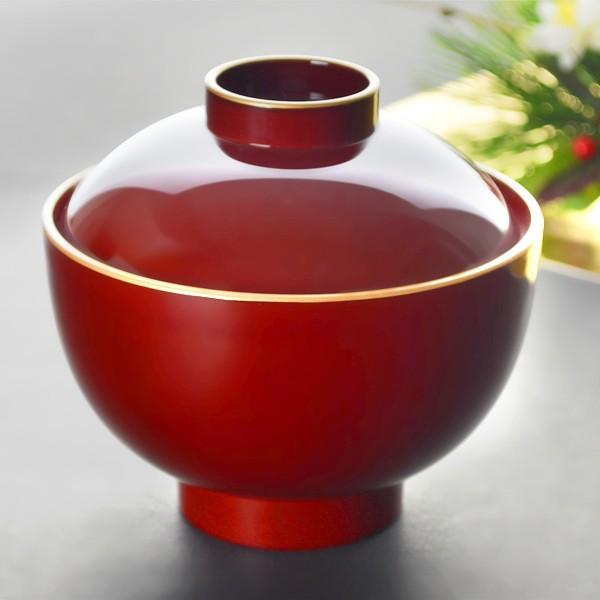 吸物椀　溜渕金　食洗機対応　プラスチック製　ふた付き （ 和食器 吸い物椀 お椀 フタ付き 蓋 お正...