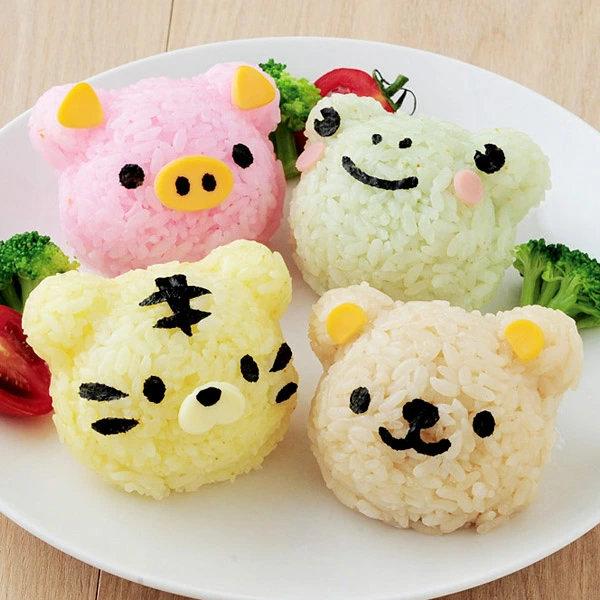 おにぎり押し型 くまさんとなかまたちおにぎりセット おにぎり抜き型 キャラ弁 （ お弁当グッズ おに...