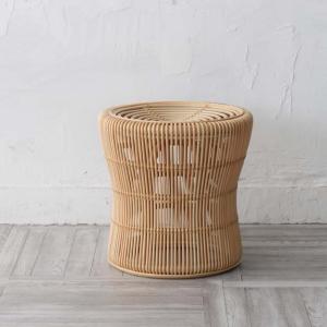 ナチュラル 美品 籐ラタン製 ラウンドスツール ハギハラ hagihara