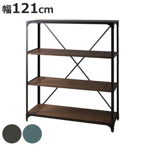 オープンラック 幅90cm 3段 組木 古材風 KALEIDO （ 本棚 収納棚 収納