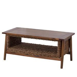 ラタンテーブル 円型 ガラス天板 棚付 籐家具 直径60cm （ ラタン 机