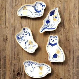 小皿 11cm 陶器 （ 皿 豆皿 醤油皿 薬味皿 アニマル 動物 ねこ ネコ 猫 ）