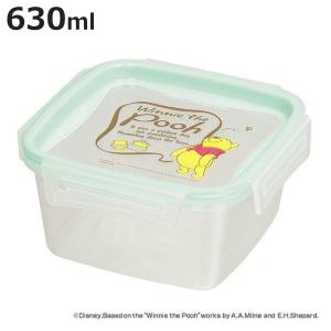 保存容器 くまのプーさん 正方形 L 630ml プラスチック製 （ 密閉 プラスチック ディズニー 角型 プラスチック容器 キャラクター ）