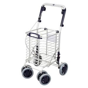 ショッピングカート ワイヤーカート アルミ製 ブレーキ付き 高さ調節