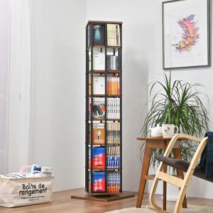 ミヤグチ企販 回転式 コミックラック DVDラック 5段 高さ121cm （ 本棚