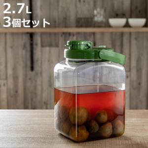 梅酒容器 液体密封容器 S型 2.7L プラスチック製 3個セット （ 梅酒びん 梅酒瓶 果実酒瓶 ）｜colorfulbox