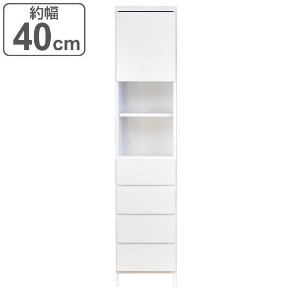 すき間収納 引出し 4段 ランドリーチェスト 日本製 約幅40cm （ タンス 衣類収納 引き出し ...