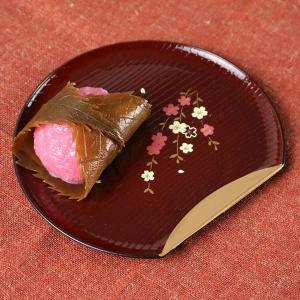 銘々皿 半月皿 溜渕金 花さくら 漆器 和菓子 皿 食器 日本製