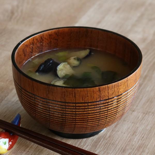 汁椀 木製 500ml 大 千筋大盛椀 漆 天然木 食器 （ 大きめ お椀 椀 味噌汁椀 吸物椀 器...