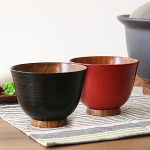 汁椀 木製 380ml 刷毛目 多用椀 漆 天然木 食器 （ お椀 椀 味噌汁椀