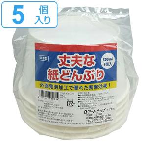 紙皿 紙どんぶり 800ml 5個入 使い捨て容器 丈夫 （ 使い捨て