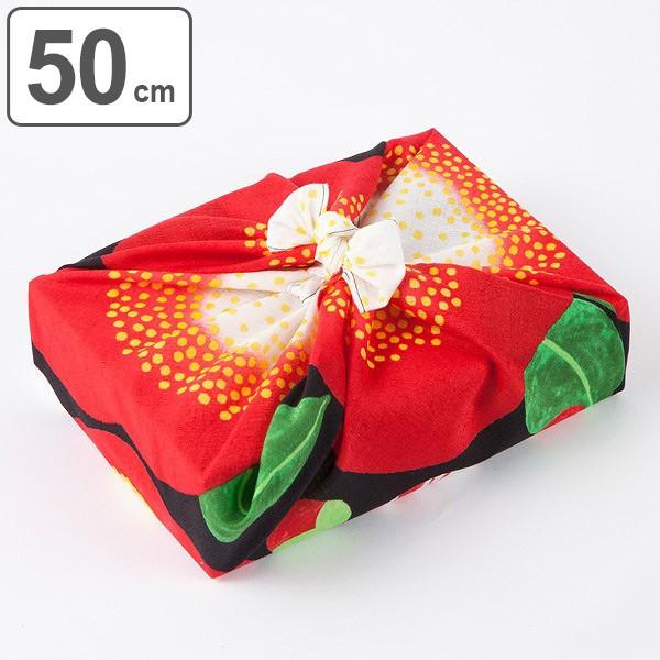 風呂敷 50cm 浅山美里 ふろしき 椿 綿 （ お弁当包み 50センチ 綿 お包み 小風呂敷 金封...