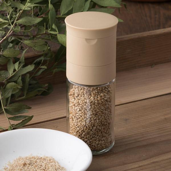 スパイスミル ごま用 セラミックペッパーミル ブラウン 貝印 （ 手動式 胡麻専用 ごまミル ）