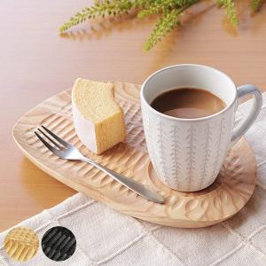 お盆 23cm トレー 手彫り 天然木 プレイスマット ランチョンマット コーヒー皿 食器 （ 木製 トレイ 楕円 一人用 ワンプレート ウッドトレイ ）
