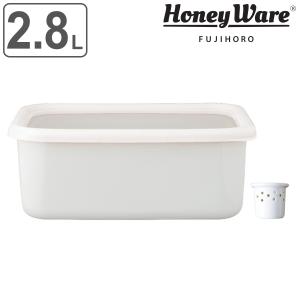 ぬかづけ容器 角型 ホーロー製 水抜き付き 2.8L HoneyWare