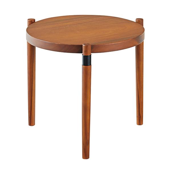 サイドテーブル 幅53cm 木製 天然木 モンキーポッド 円形 円型 丸型 カフェテーブル テーブル...