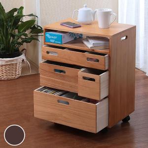 堀田木工所 デスクワゴン キャスター付 3段 幅42.1cm 学習机用 共通袖