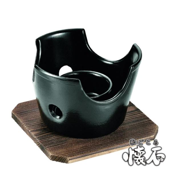 コンロ 木台付き 和ごころ懐石 （ 丸型コンロ 円形コンロ 木台付 ）