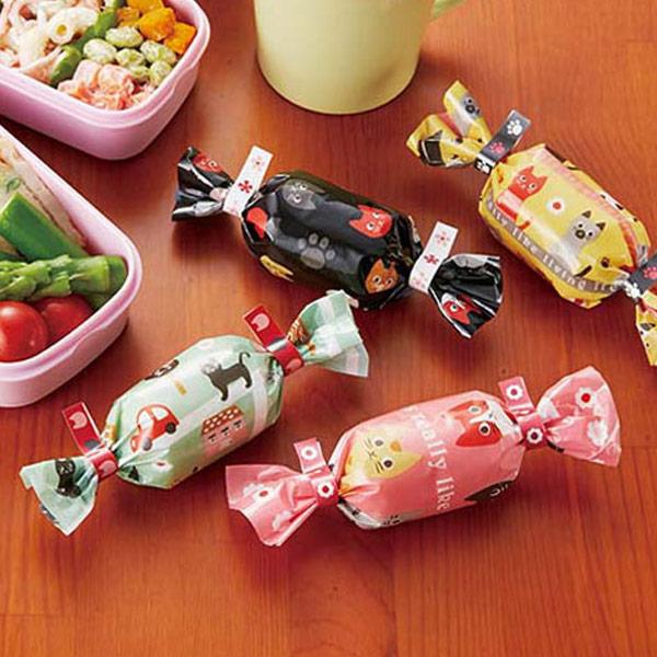 おにぎりラップ ネコ おむすび俵っぷ キャット 12枚入 お弁当グッズ （ 弁当 おにぎり 幼稚園 ...